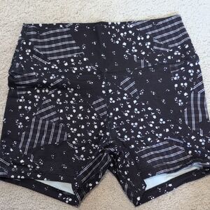 Fleo Black and White Floral Bike Shorts